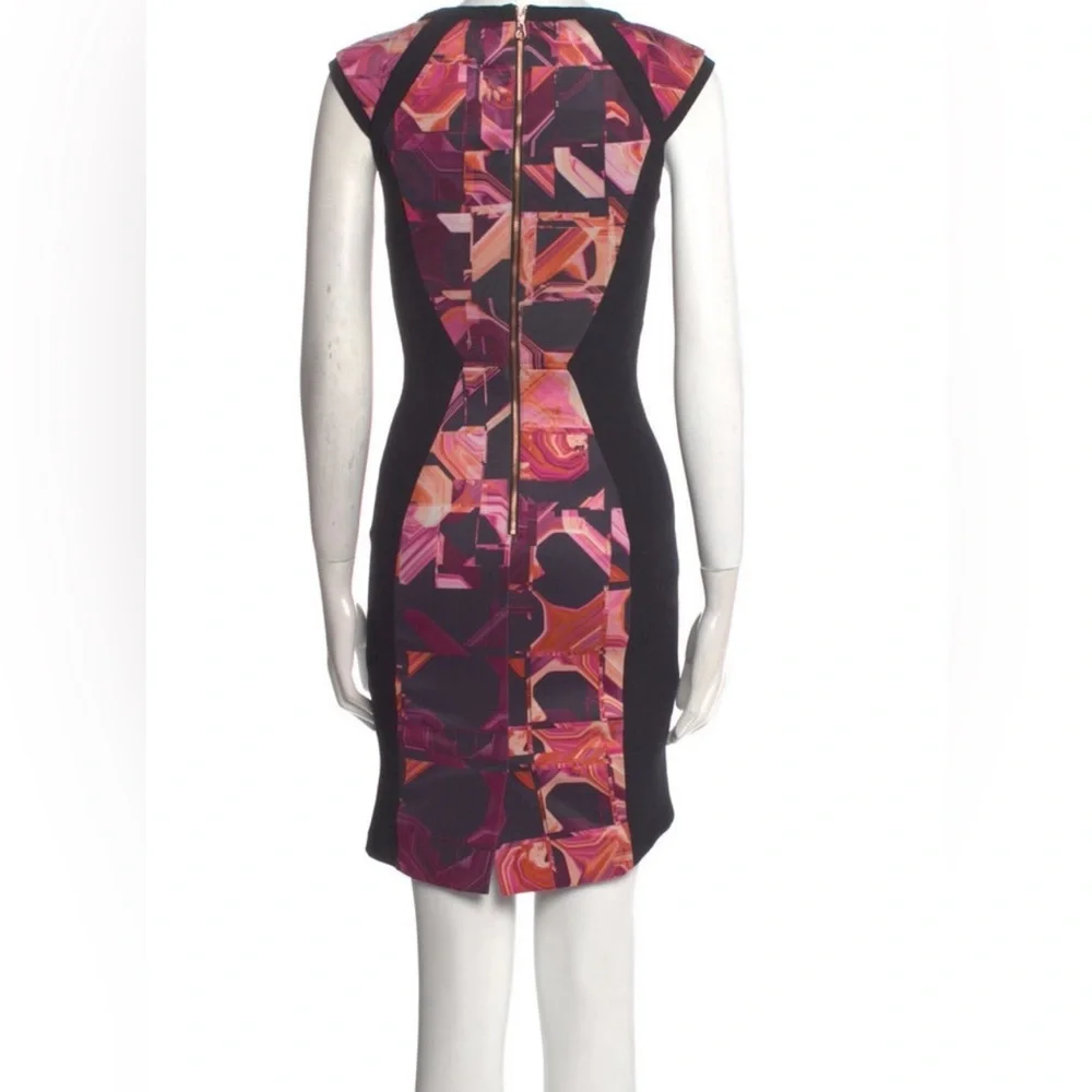 TED BAKER LONDON $325 Jasmaii Geometric Print Midi Dress Sz. 0/US Sz. 2 BNWOT - Picture 2 of 10